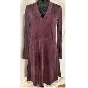 Dolan Dark Purple Dress, Long Sleeves, V-Neck, Small